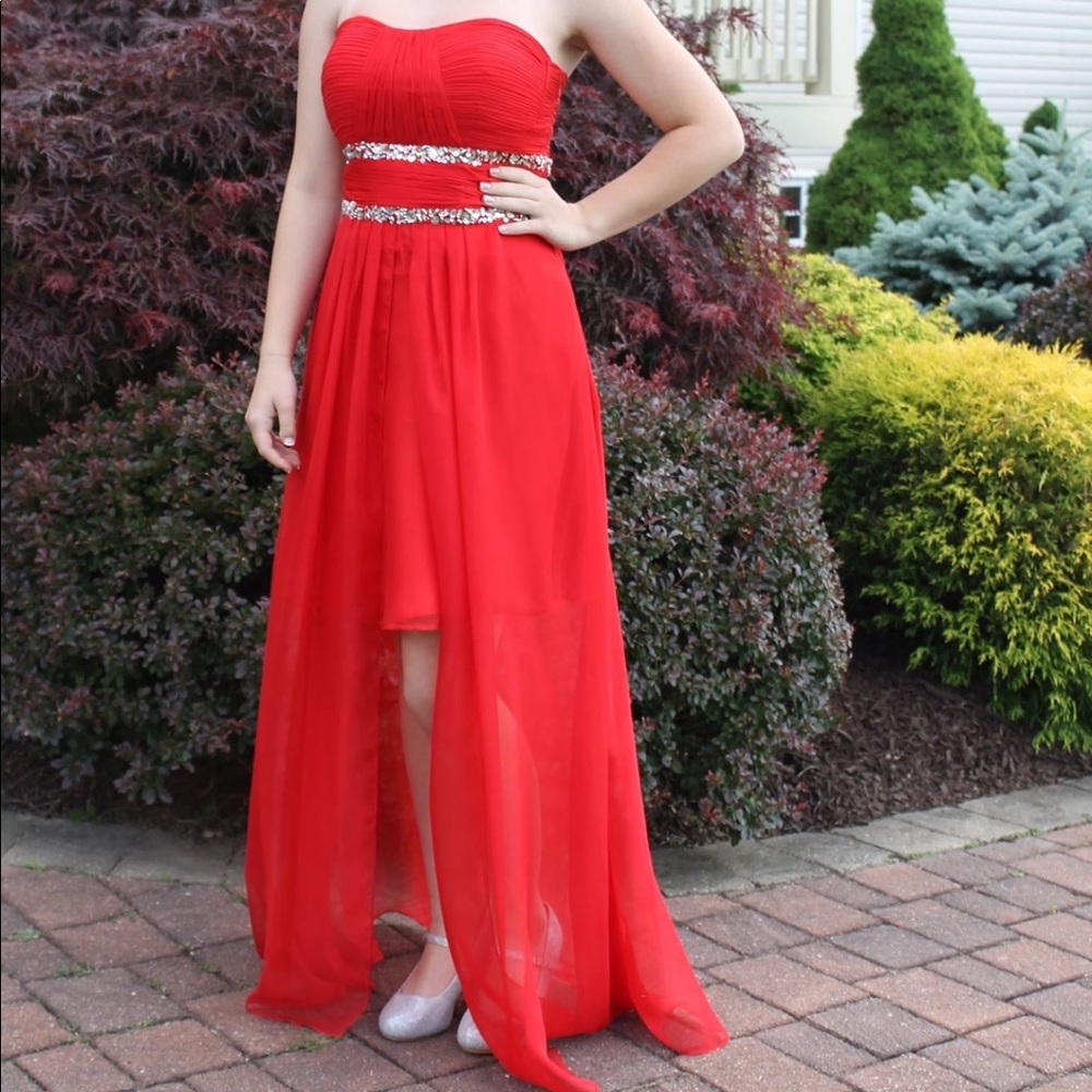 Red High Low Prom Dress